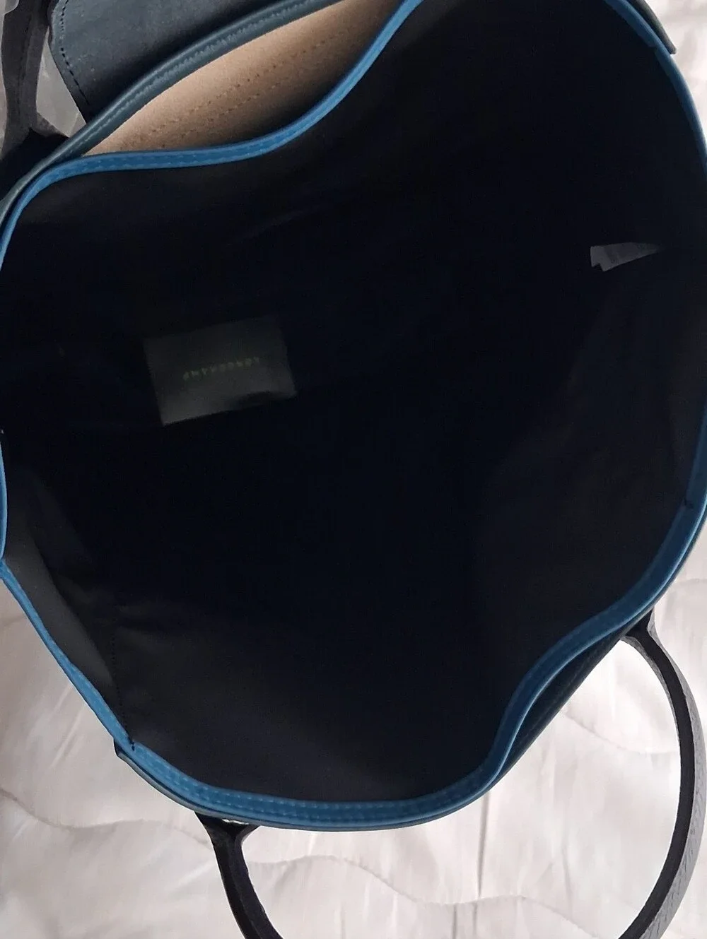 Longchamp Cabas Re-Play Canvas & Leather Two-Tone Tote Teal & Mustard Blk Handle